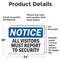 Signmission All Visitors Must Report To Security OSHA Notice Sign, Vinyl Decal, 24in W x 18in L, 2PK OS-2PACK-NS-D-1824-L-15240 - alternate 5